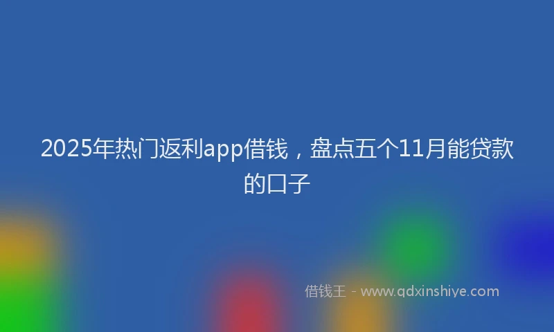 2025年热门返利app借钱，盘点五个11月能贷款的口子