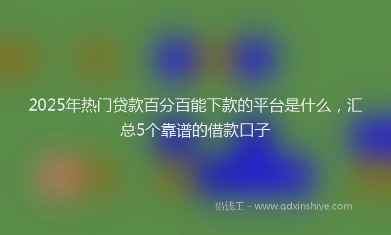 2025年热门贷款百分百能下款的平台是什么，汇总5个靠谱的借款口子