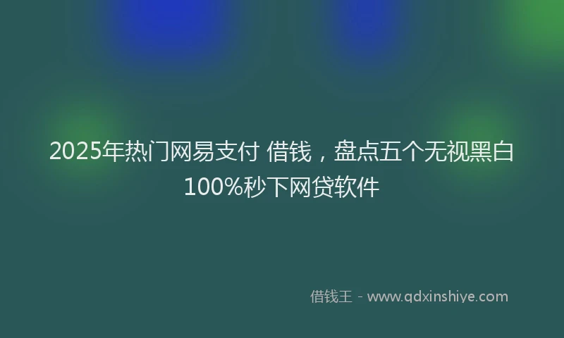 2025年热门网易支付 借钱，盘点五个无视黑白100%秒下网贷软件