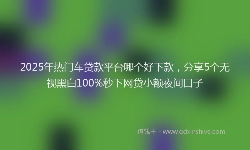 2025年热门车贷款平台哪个好下款，分享5个无视黑白100%秒下网贷小额夜间口子