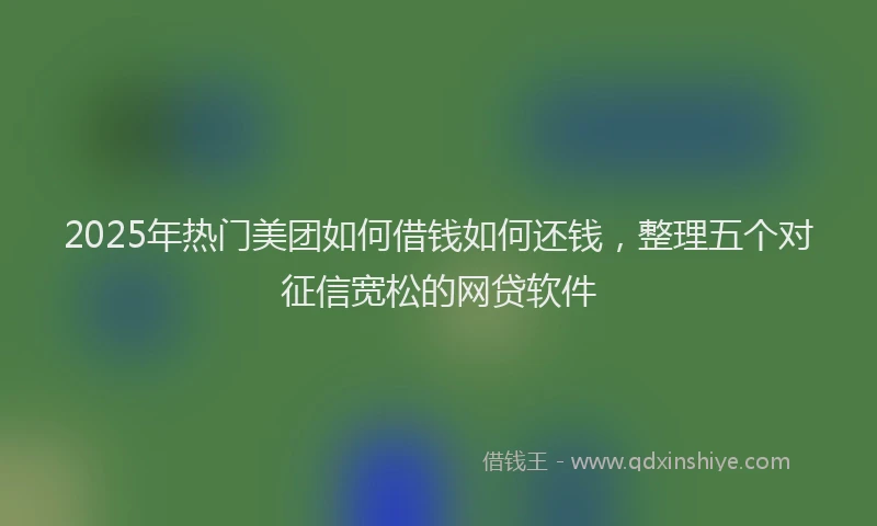 2025年热门美团如何借钱如何还钱，整理五个对征信宽松的网贷软件