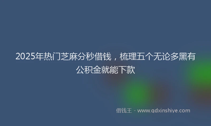 2025年热门芝麻分秒借钱，梳理五个无论多黑有公积金就能下款