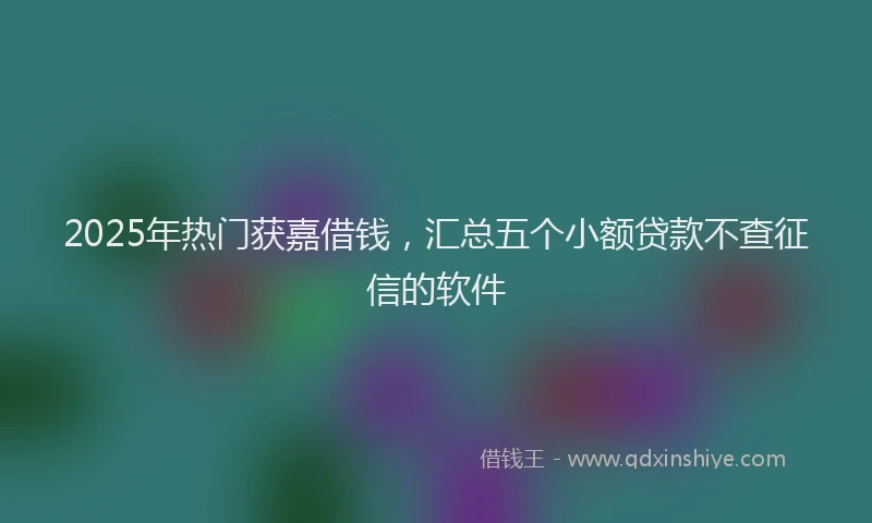 2025年热门获嘉借钱，汇总五个小额贷款不查征信的软件