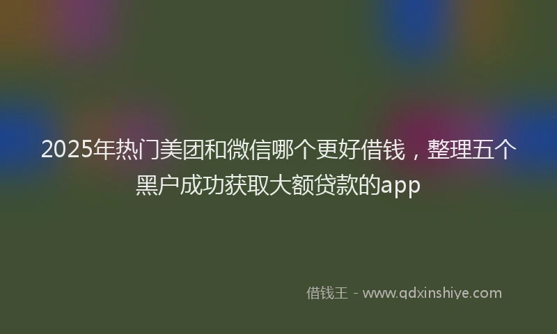 2025年热门美团和微信哪个更好借钱，整理五个黑户成功获取大额贷款的app