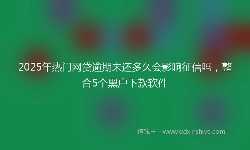 2025年热门网贷逾期未还多久会影响征信吗，整合5个黑户下款软件