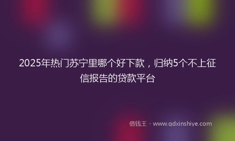 2025年热门苏宁里哪个好下款，归纳5个不上征信报告的贷款平台