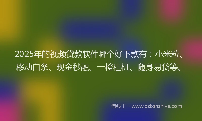2025年的视频贷款软件哪个好下款有：小米粒、移动白条、现金秒融、一橙租机、随身易贷等。