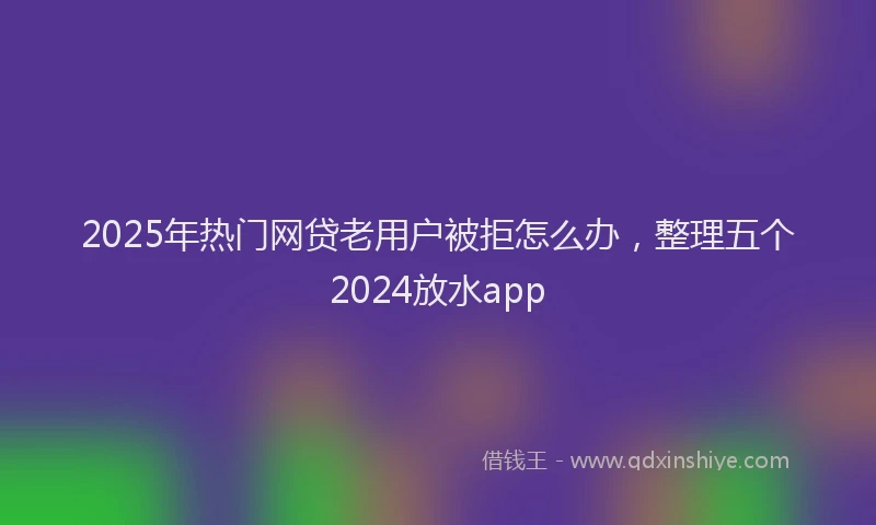 2025年热门网贷老用户被拒怎么办，整理五个2024放水app