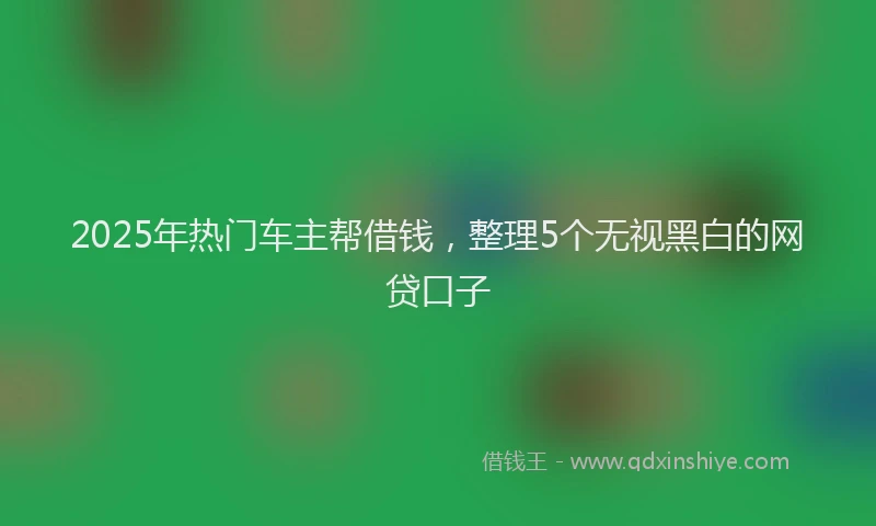 2025年热门车主帮借钱，整理5个无视黑白的网贷口子