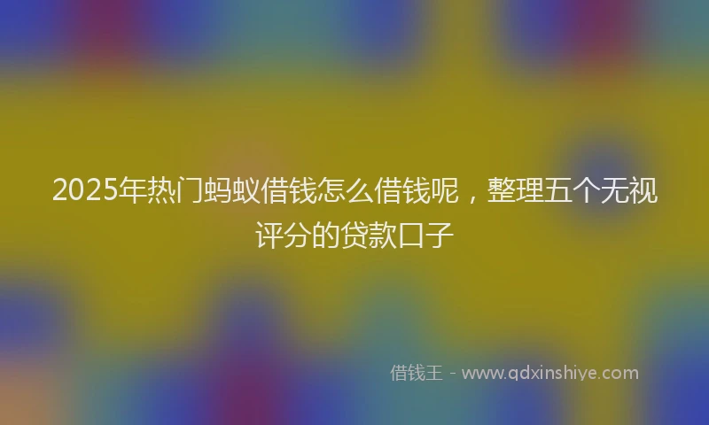 2025年热门蚂蚁借钱怎么借钱呢，整理五个无视评分的贷款口子