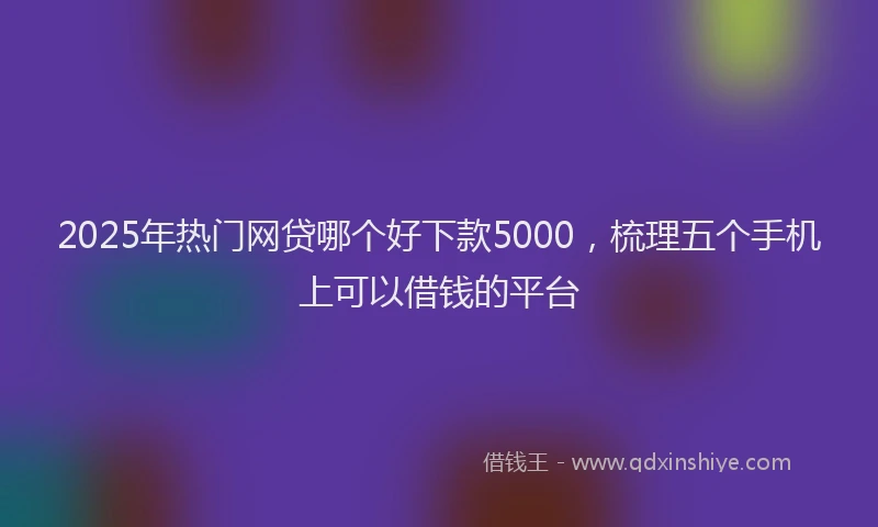 2025年热门网贷哪个好下款5000，梳理五个手机上可以借钱的平台