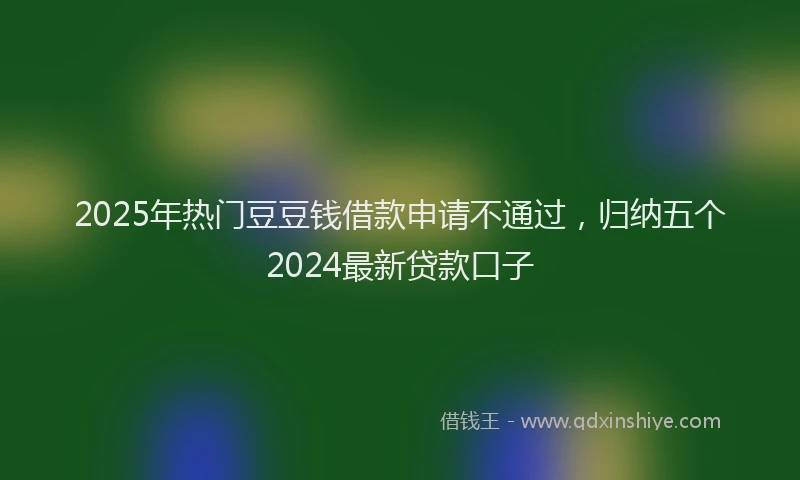 2025年热门豆豆钱借款申请不通过，归纳五个2024最新贷款口子