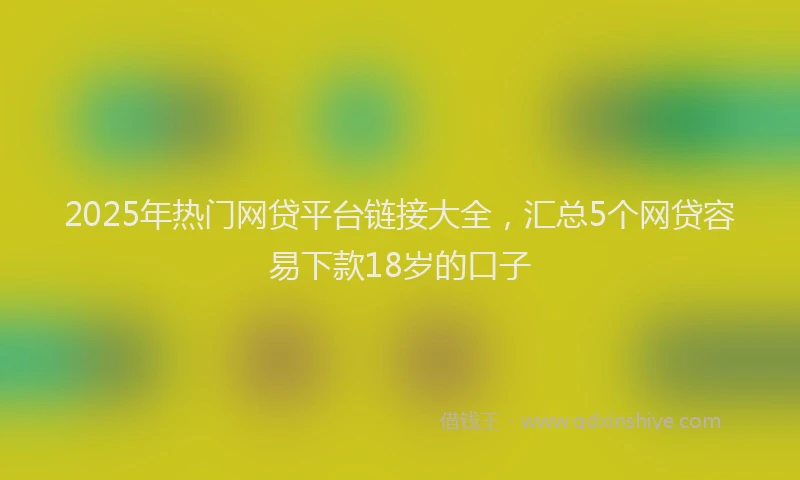 2025年热门网贷平台链接大全，汇总5个网贷容易下款18岁的口子