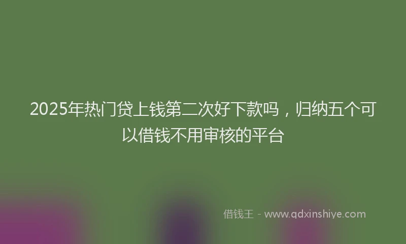 2025年热门贷上钱第二次好下款吗，归纳五个可以借钱不用审核的平台