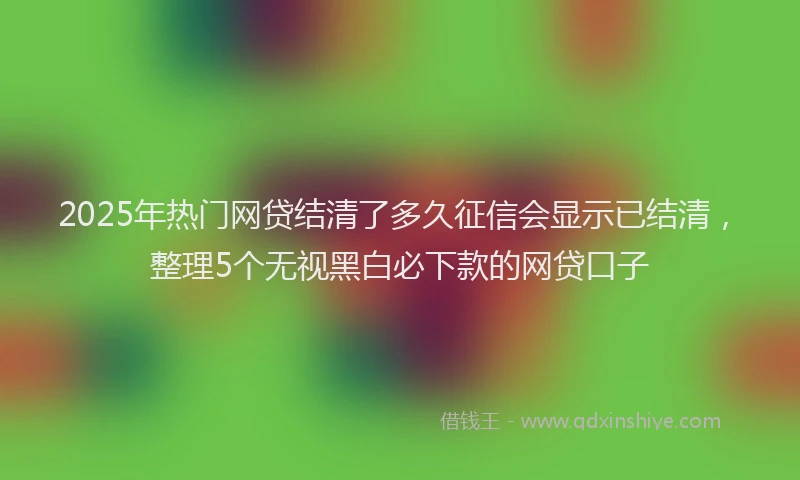 2025年热门网贷结清了多久征信会显示已结清，整理5个无视黑白必下款的网贷口子