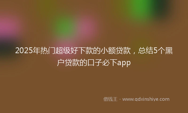 2025年热门超级好下款的小额贷款，总结5个黑户贷款的口子必下app