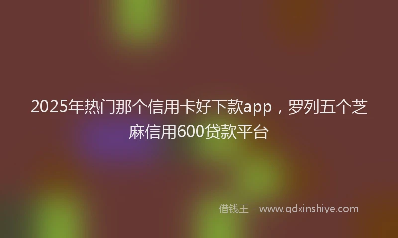 2025年热门那个信用卡好下款app，罗列五个芝麻信用600贷款平台