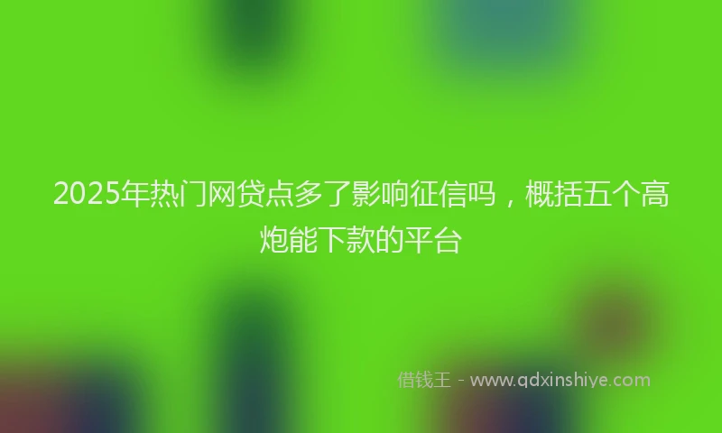 2025年热门网贷点多了影响征信吗，概括五个高炮能下款的平台