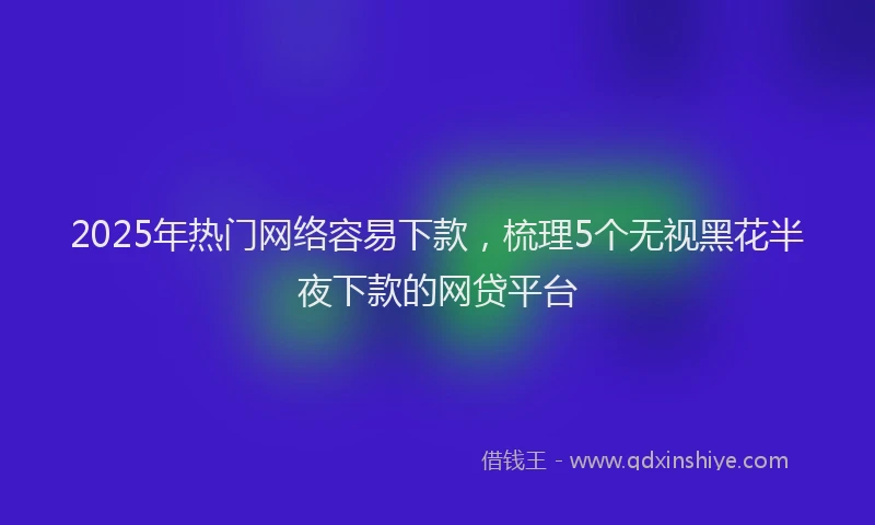 2025年热门网络容易下款，梳理5个无视黑花半夜下款的网贷平台