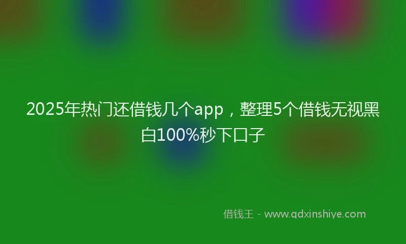 2025年热门还借钱几个app，整理5个借钱无视黑白100%秒下口子