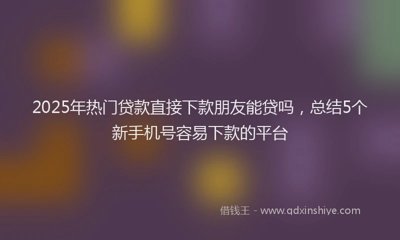 2025年热门贷款直接下款朋友能贷吗，总结5个新手机号容易下款的平台