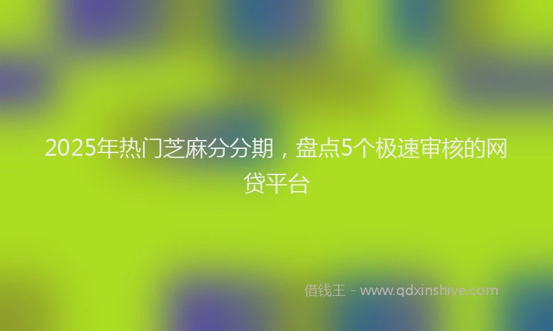 2025年热门芝麻分分期，盘点5个极速审核的网贷平台