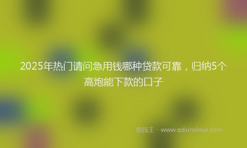 2025年热门请问急用钱哪种贷款可靠，归纳5个高炮能下款的口子