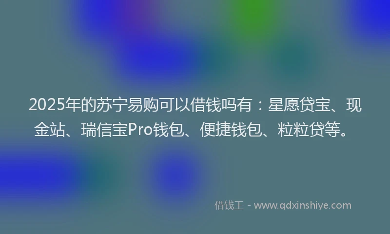 2025年的苏宁易购可以借钱吗有：星愿贷宝、现金站、瑞信宝Pro钱包、便捷钱包、粒粒贷等。