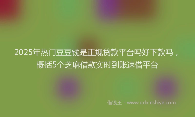 2025年热门豆豆钱是正规贷款平台吗好下款吗，概括5个芝麻借款实时到账速借平台