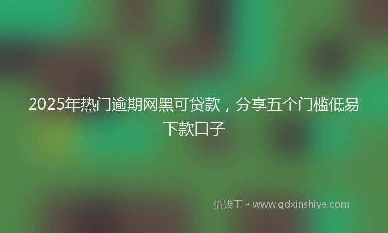 2025年热门逾期网黑可贷款，分享五个门槛低易下款口子