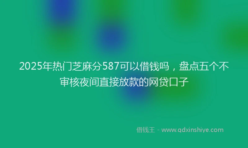 2025年热门芝麻分587可以借钱吗，盘点五个不审核夜间直接放款的网贷口子
