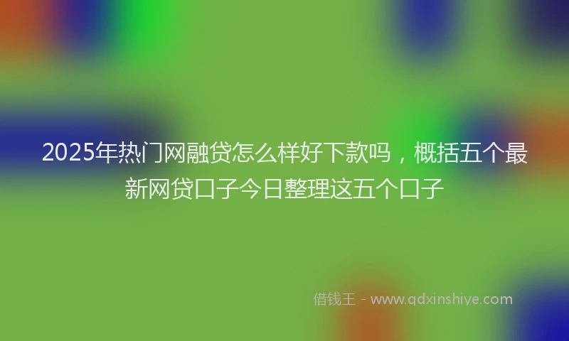 2025年热门网融贷怎么样好下款吗，概括五个最新网贷口子今日整理这五个口子