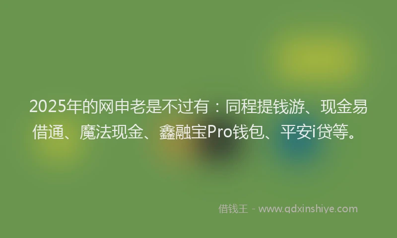 2025年的网申老是不过有：同程提钱游、现金易借通、魔法现金、鑫融宝Pro钱包、平安i贷等。