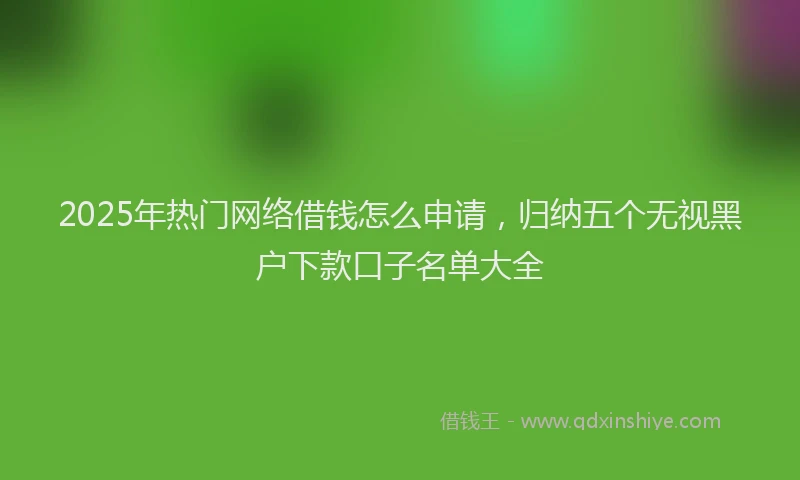 2025年热门网络借钱怎么申请，归纳五个无视黑户下款口子名单大全