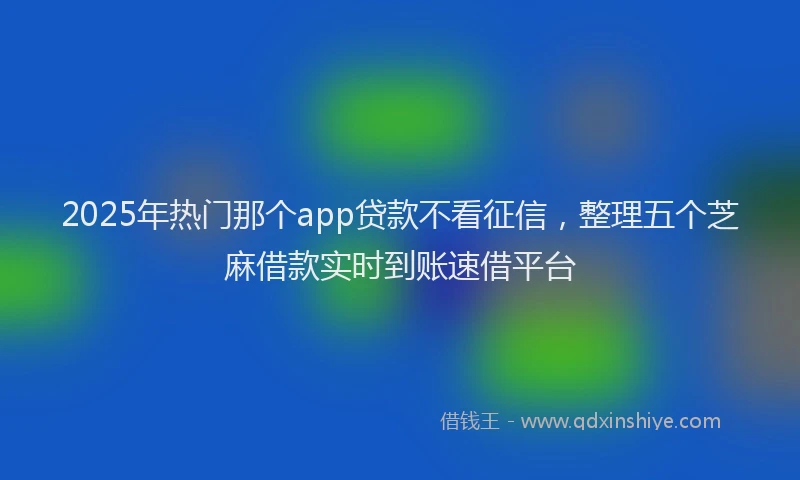 2025年热门那个app贷款不看征信，整理五个芝麻借款实时到账速借平台
