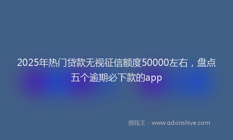 2025年热门贷款无视征信额度50000左右,盘点五个逾期必下款的app