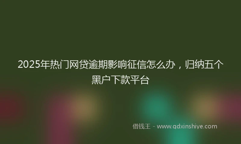 2025年热门网贷逾期影响征信怎么办，归纳五个黑户下款平台