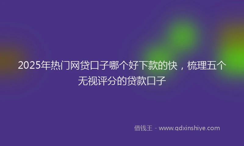 2025年热门网贷口子哪个好下款的快，梳理五个无视评分的贷款口子