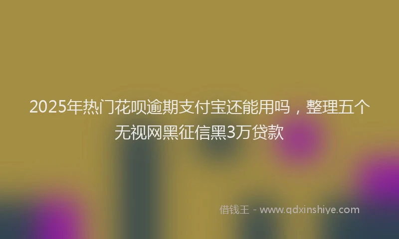 2025年热门花呗逾期支付宝还能用吗，整理五个无视网黑征信黑3万贷款