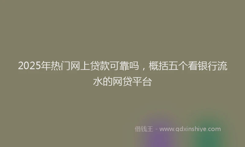 2025年热门网上贷款可靠吗，概括五个看银行流水的网贷平台