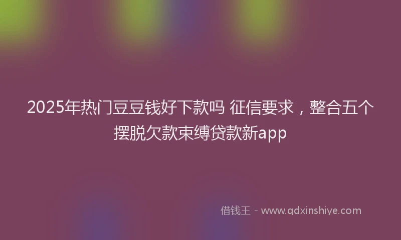 2025年热门豆豆钱好下款吗 征信要求，整合五个摆脱欠款束缚贷款新app