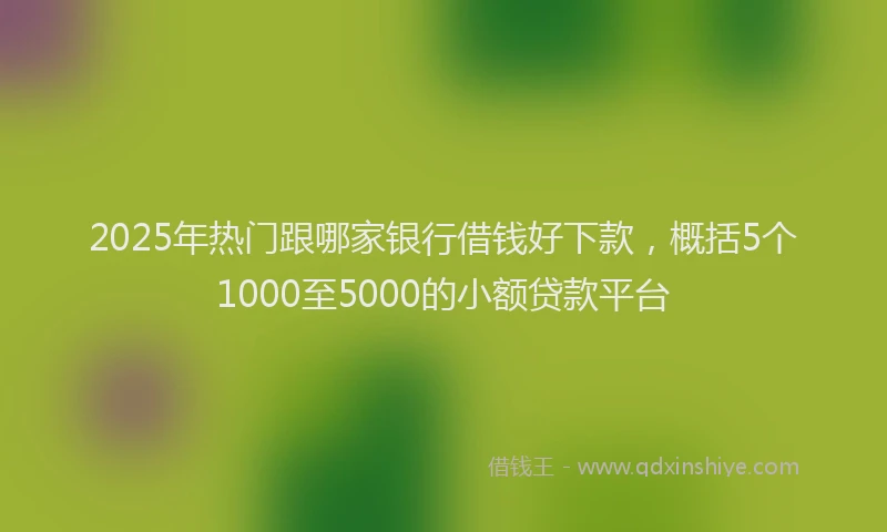 2025年热门跟哪家银行借钱好下款，概括5个1000至5000的小额贷款平台