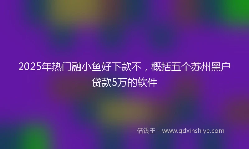 2025年热门融小鱼好下款不，概括五个苏州黑户贷款5万的软件