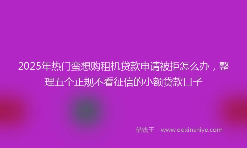 2025年热门蛮想购租机贷款申请被拒怎么办，整理五个正规不看征信的小额贷款口子