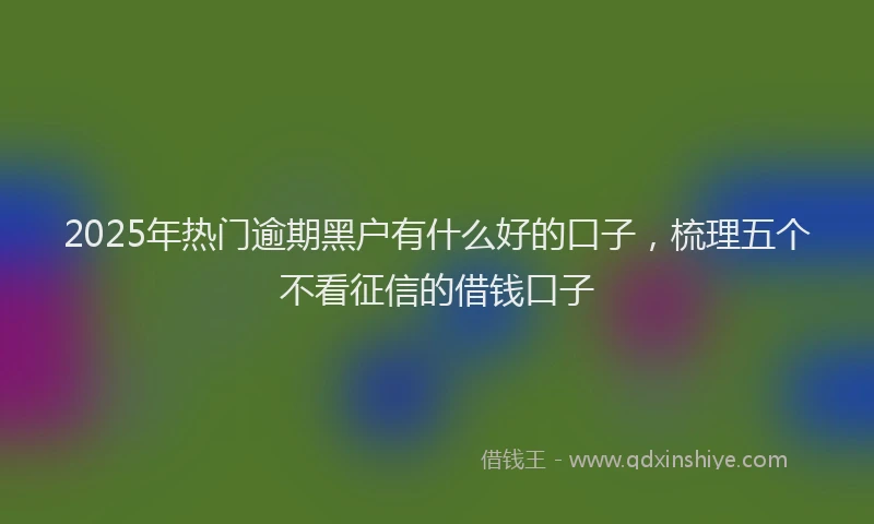 2025年热门逾期黑户有什么好的口子，梳理五个不看征信的借钱口子