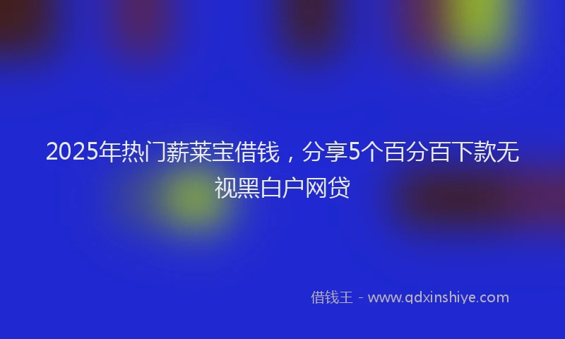 2025年热门薪莱宝借钱，分享5个百分百下款无视黑白户网贷