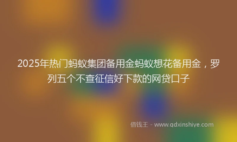 2025年热门蚂蚁集团备用金蚂蚁想花备用金，罗列五个不查征信好下款的网贷口子