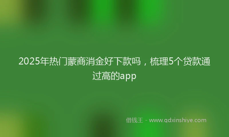 2025年热门蒙商消金好下款吗，梳理5个贷款通过高的app