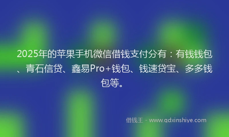 2025年的苹果手机微信借钱支付分有：有钱钱包、青石信贷、鑫易Pro+钱包、钱速贷宝、多多钱包等。