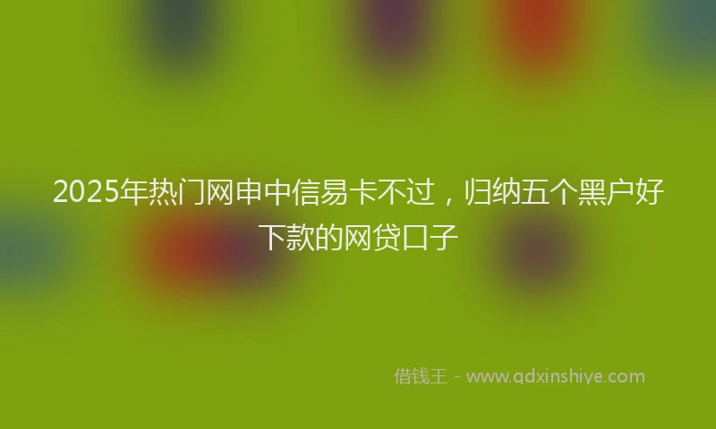 2025年热门网申中信易卡不过，归纳五个黑户好下款的网贷口子